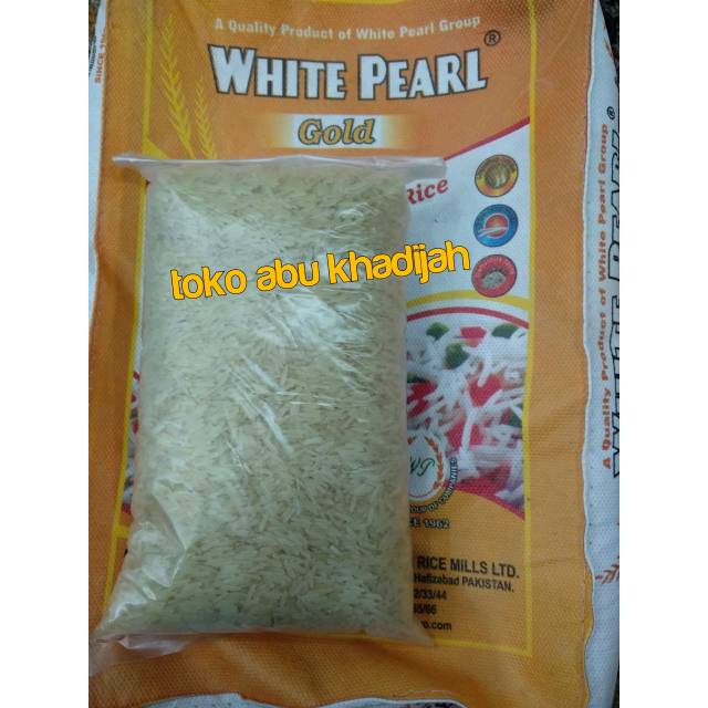 

beras white pearl gold 1kg basmati sella rice bkn abu kass kass abukas sama