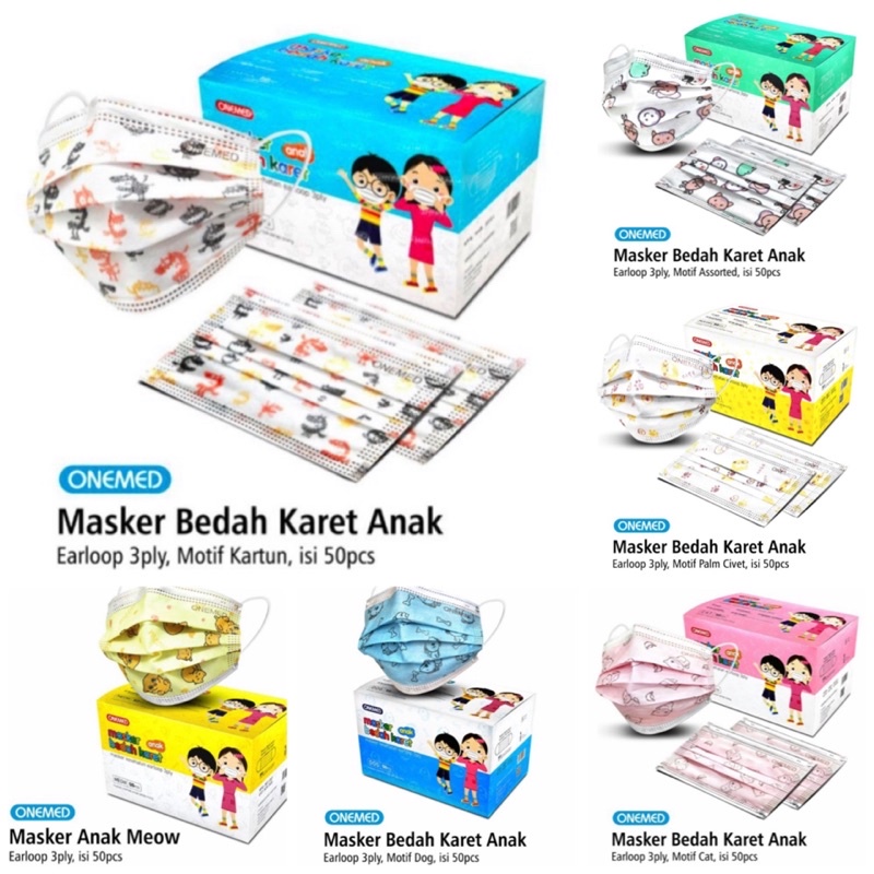 Jual MASKER ONEMED ANAK 3 PLY MEDIS EARLOOP | Shopee Indonesia