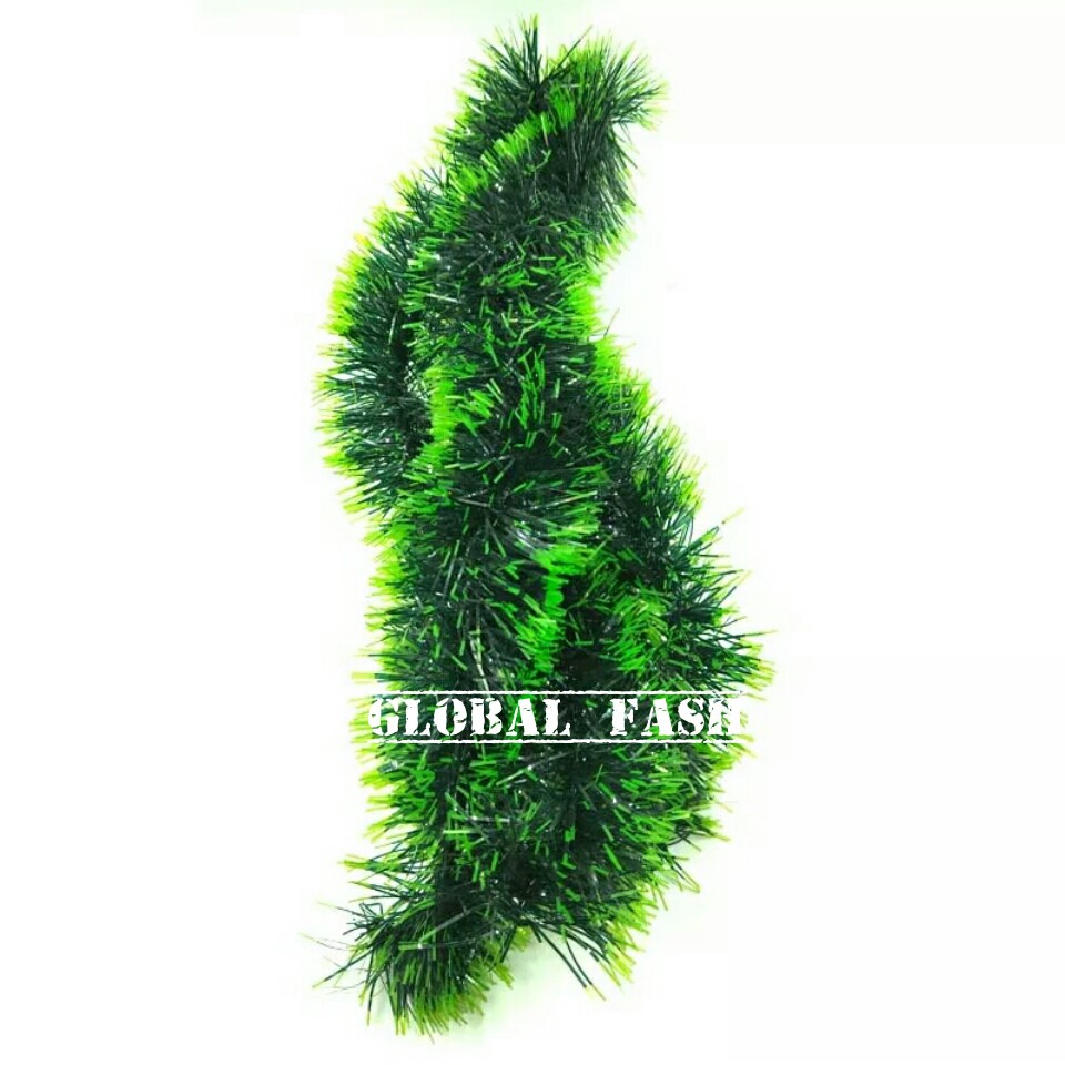slinger hijau daun / hiasan tinsel pohon natal / dekorasi natal / slinger natal / hiasan natal