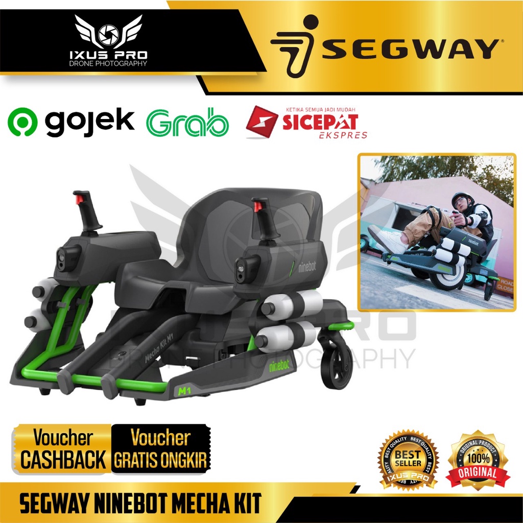Ninebot Mecha Kit M1 - Set Perangkat Warrior untuk Segway, Aluminium, Abu-abu Gelap, 37x28x14.75 Inci