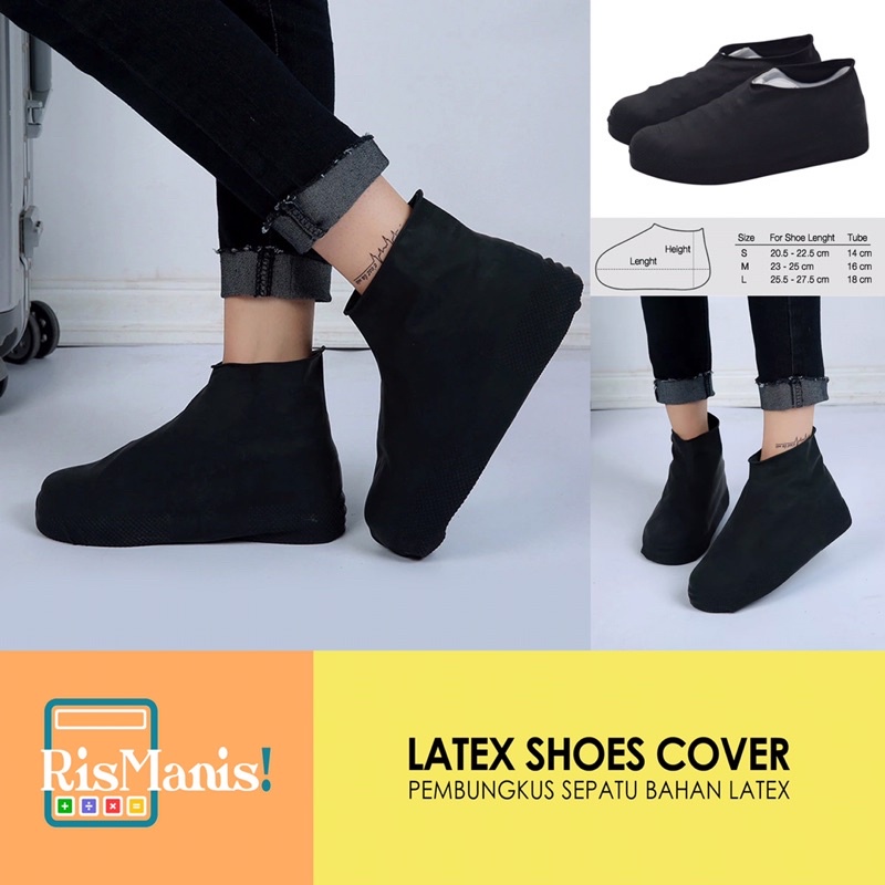 LATEX SHOES COVER - Pelindung Pembungkus Sepatu Latex Silikon Anti Bocor Anti Basah Tahan Air Awet