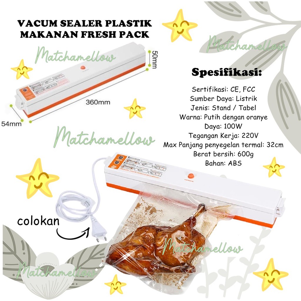 ❄️MATCHA❄️ VACUM SEALER PLASTIK MAKANAN FRESH PACK - PRO VACUM FRESHPACK SEALER