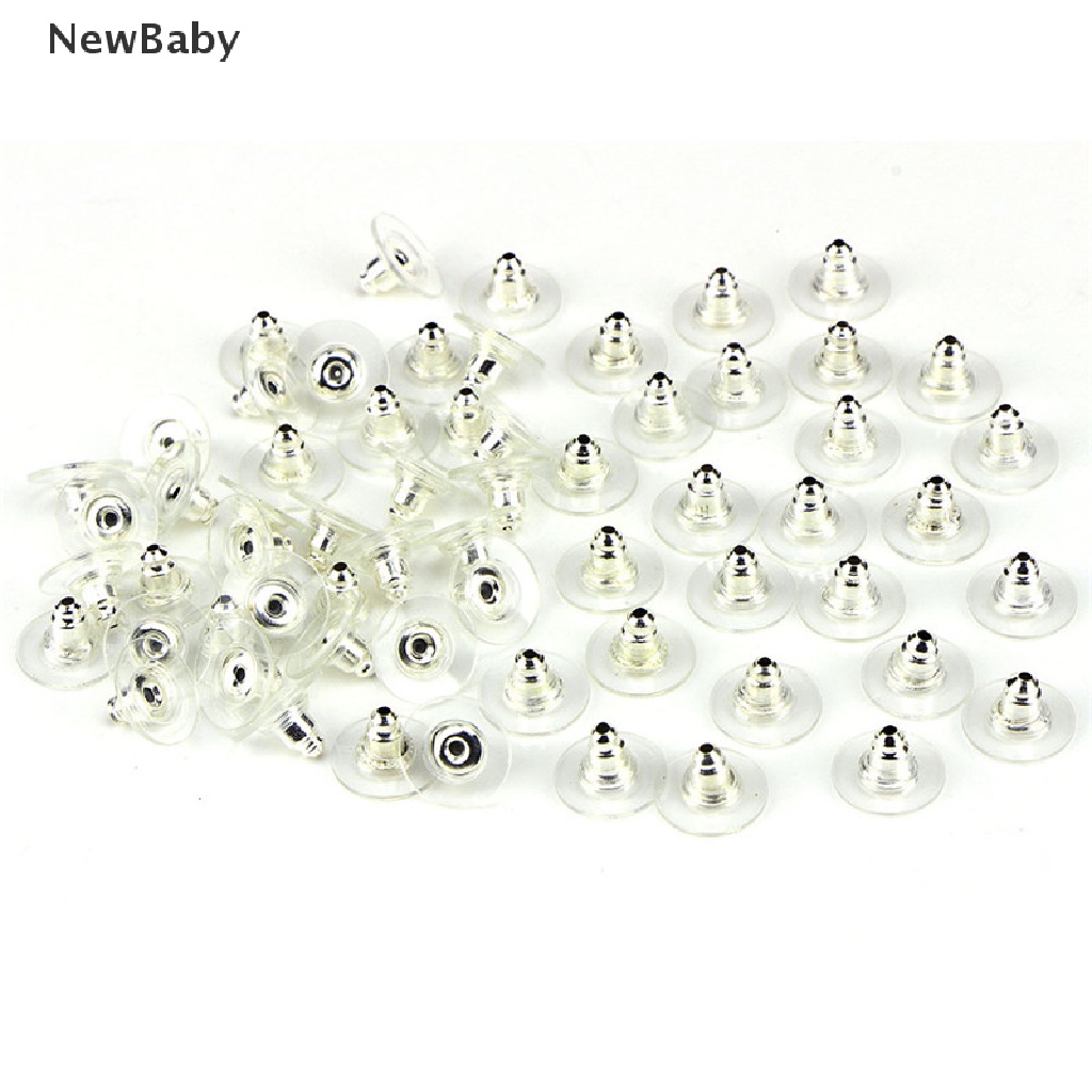 NewBaby 60Pcs/Set Silver Golden Piercing Earnuts Earring Backs Stoppers Findings Jewelry ID