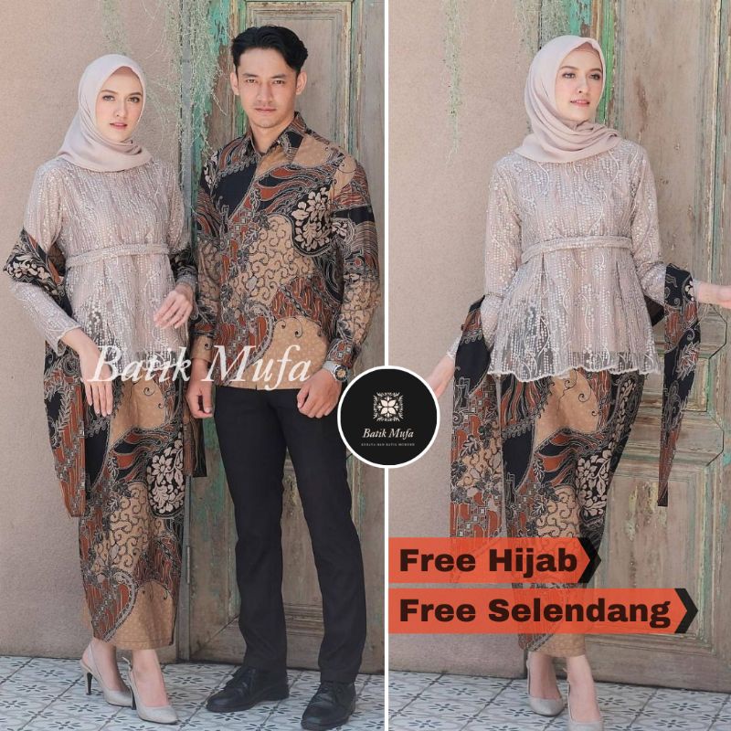 Batik Couple Kebaya Modern Kebaya Tunangan Lamaran Baju Wisuda Batik Brukat Terbaru widya2