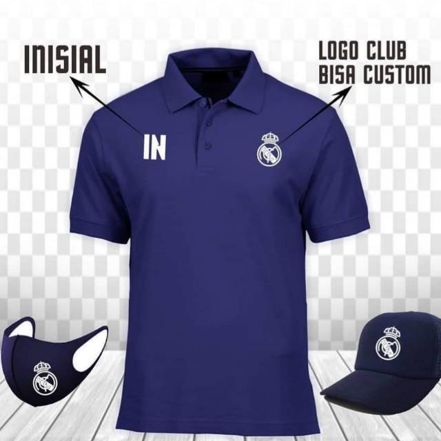 Polo Real Madrid bonus masker dan topi Real Madrid