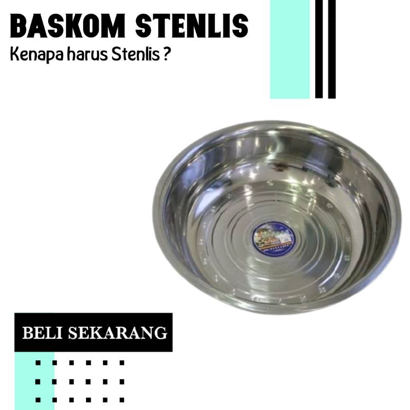 Baskom Steinless 25cm untuk cuci sepatu