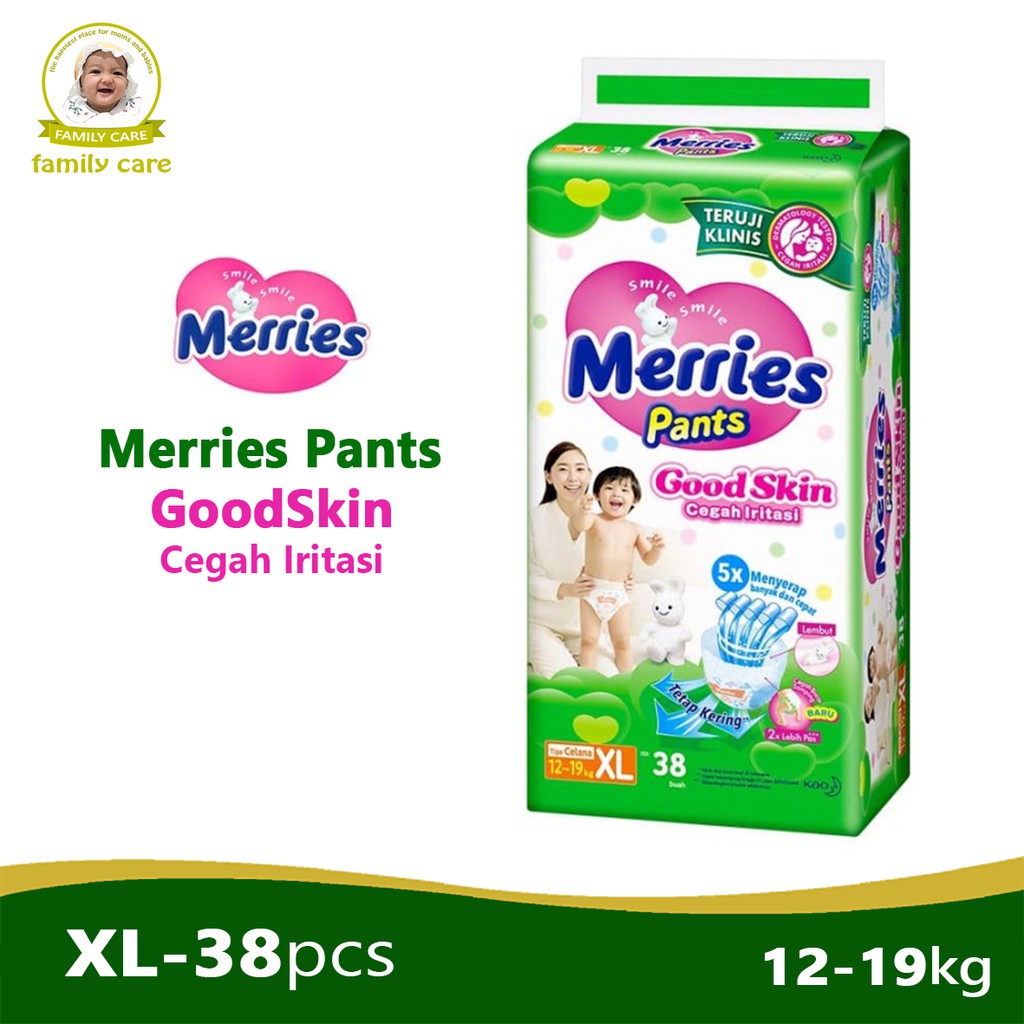 Merries Pants Good Skin XL38 | Popok Merries XL 38
