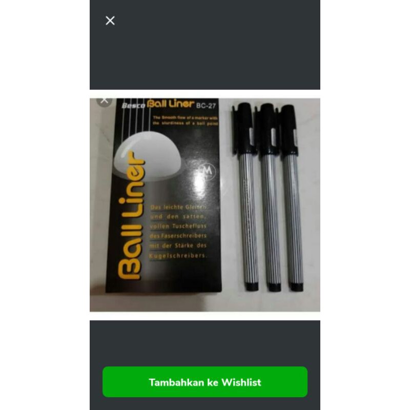 

pulpen tanda tangan pen ball liner hitam besco 0.7 mm