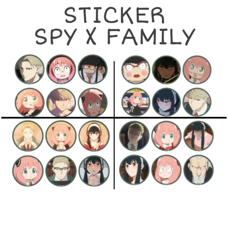 

[ST-PA-30] Stickers Pack Anime Spy x Family Stiker Bulat Anime Spy x Family Sticker Pack anime murah