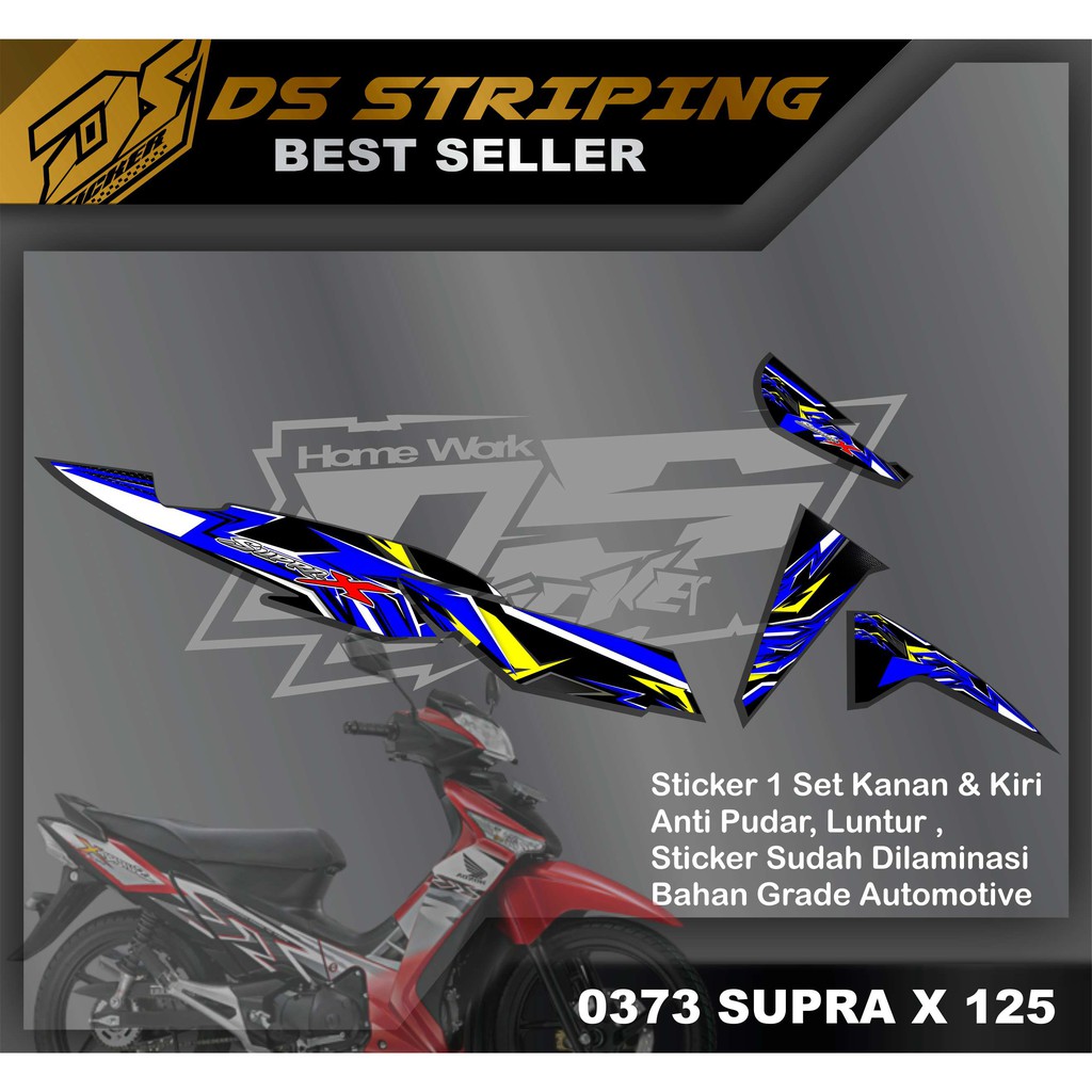 0373 stiker striping lis variasi Supra X 125 2007 - 2013