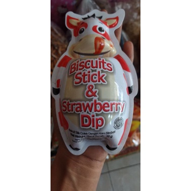 

biskuit stik sapi strawberry dan vanila