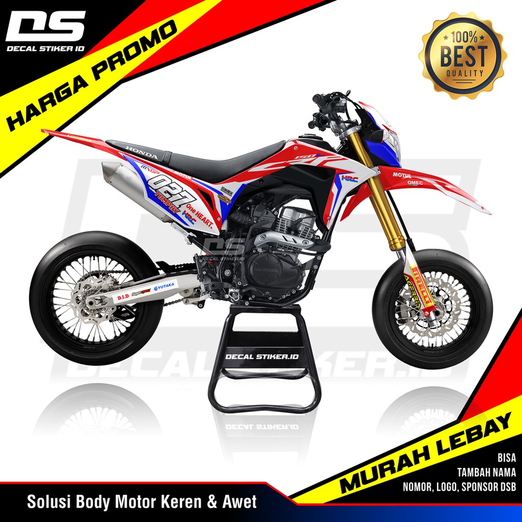 Decal Stiker CRF, Stiker CRF Merah Putih Biru Bahan Premium Ritrama, Banyak pilihan motif