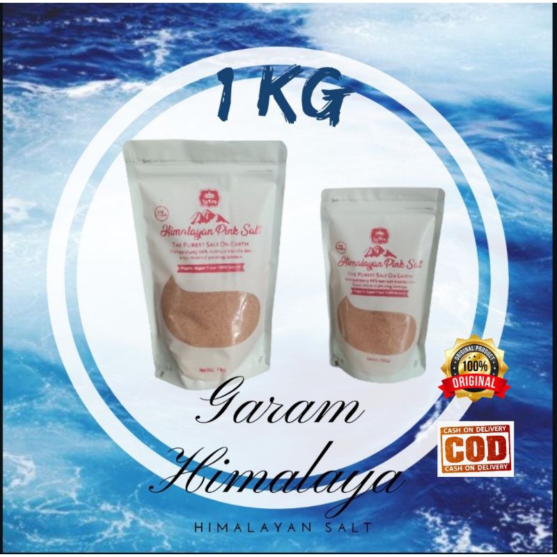 Garam Himalaya 1 kg Natural Pink Himalayan Salt Fine Halus 1 kg 1000 gram