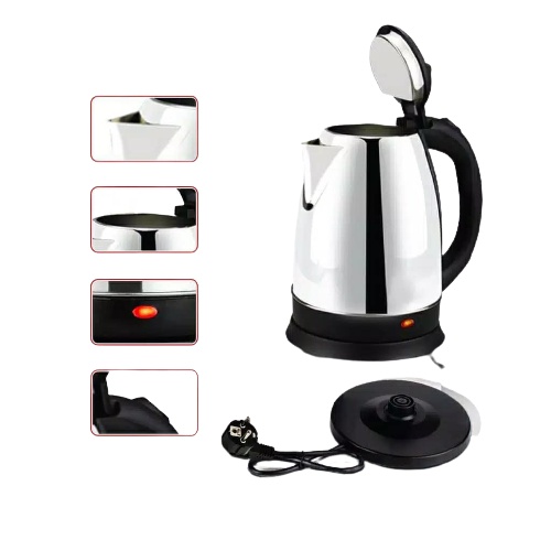 Teko Listrik 2 L Pemanas Air Hangat Poci Teh Kopi Susu Stainless Cerek Scarlett Electric Heat Kettle Portable Tempat Wadah Minum Elegan Minimalis