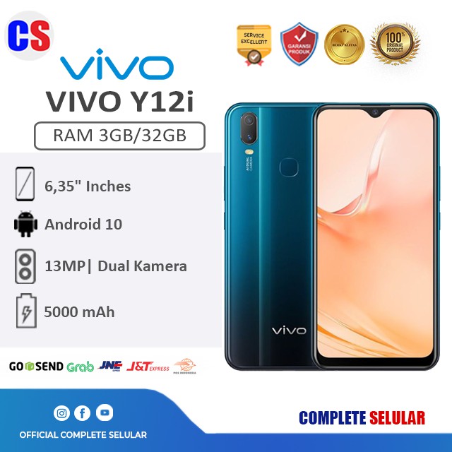 Vivo Y12i 3 32 Ram 3gb Rom 32gb Garansi Resmi Shopee Indonesia