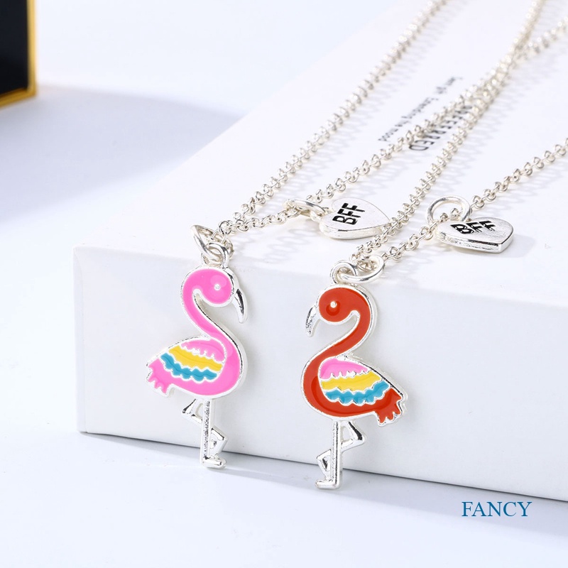 1 Pasang Kalung Dengan Liontin Flamingo Magnetik Untuk Pria Dan Wanita