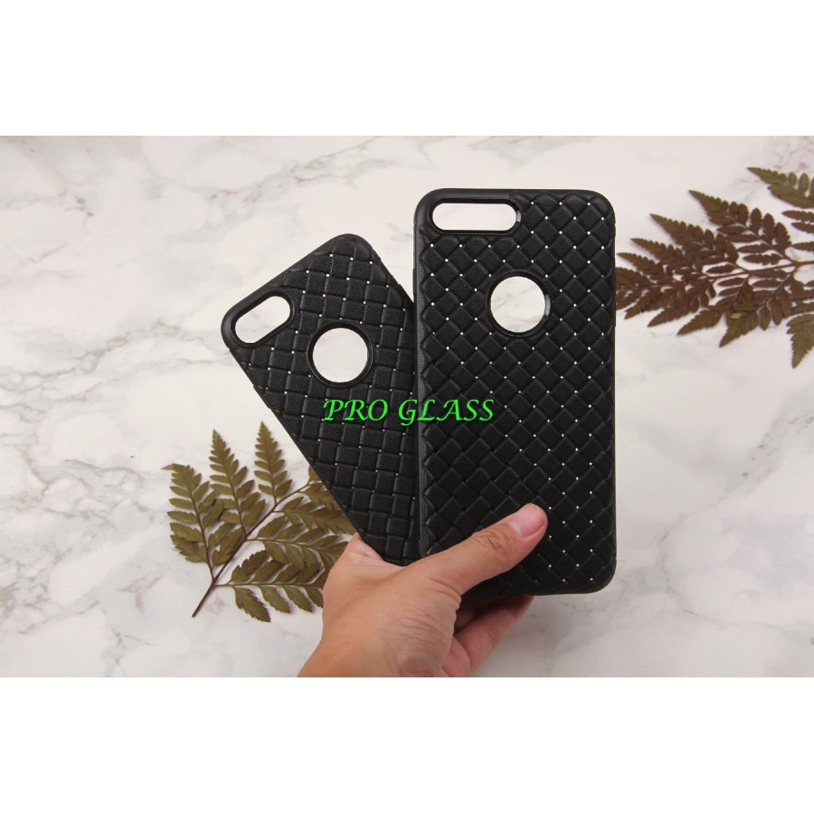 C103 Iphone 7 / 7 Plus / 8 / 8 Plus Premium Braided Leather Style Case / Kulit Anyam Silicone