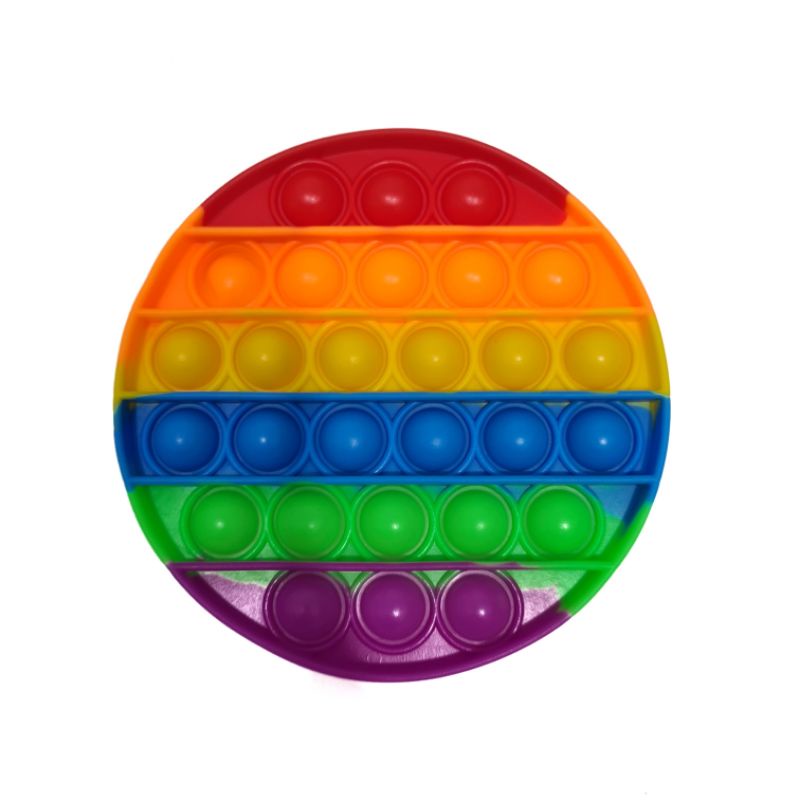 POP IT FIDGET TOY RAINBOW | PUSH POP BUBBLE FIDGET | MAINAN ANAK POP IT KARAKTER | POP IT POLOS-CIRCLE RAINBOW