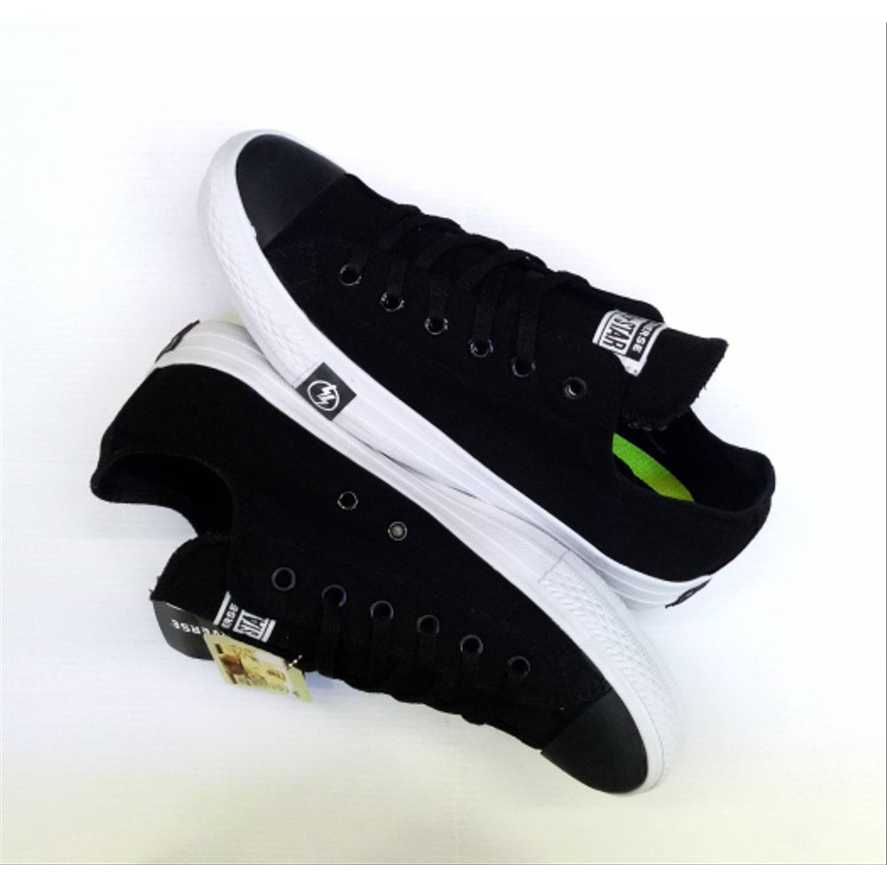 Promo sepatu sneakers allstar convers017 Petir cocok buat main, sekolah, kuliah, jalan jalan sedia u-hitam