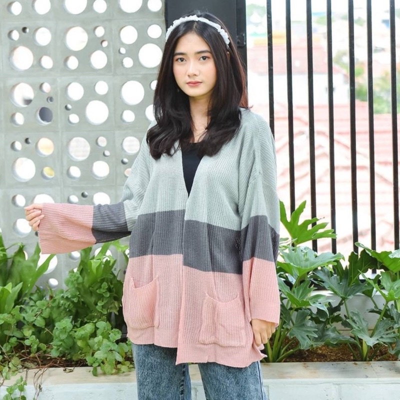 Cardigan wanita rajut halus long cardigan camerun oversize lengan panjang