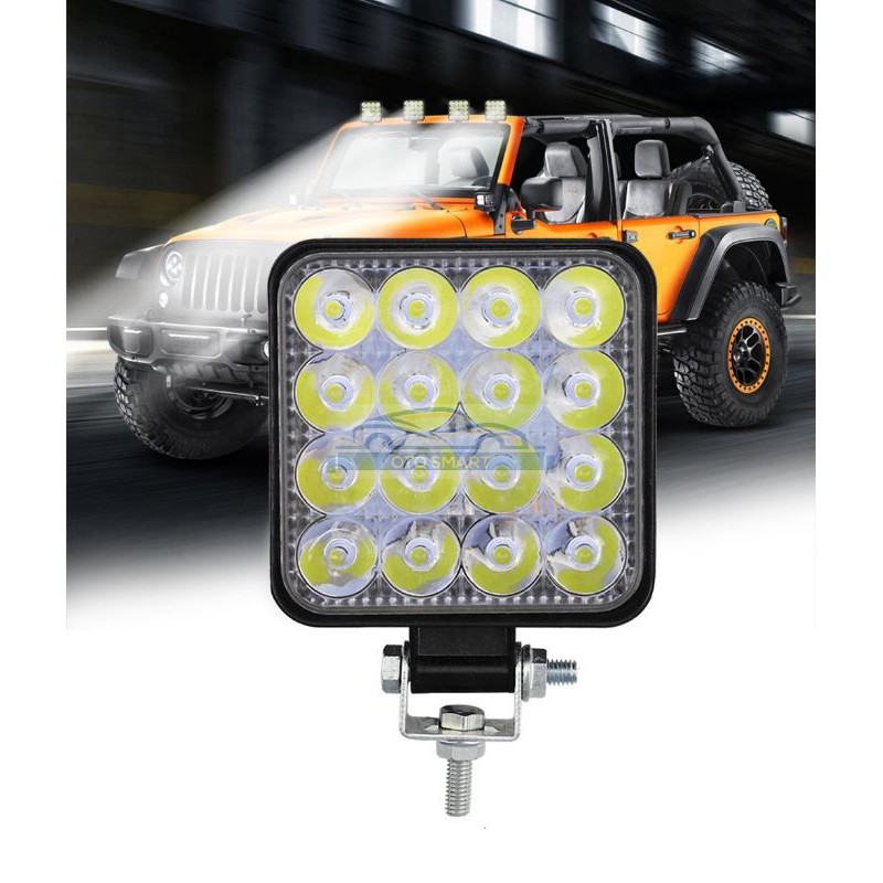 Lampu Tembak Sorot LED Worklight 16Mata  27Watt 12V&amp;24V  Kotak&amp;Bulat Mobil&amp;Motor