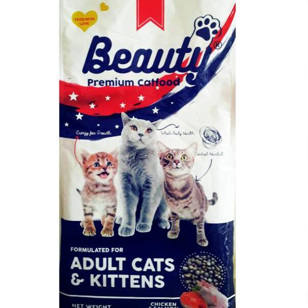 Makanan Kucing Kering BEAUTY 500 Gram - 800 Gram - 1 KG / Dry Cat Food Murah