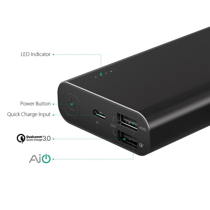 PB-AT10 Aukey Powerbank 10050mAh Qualcomm Quick Charge 3.0
