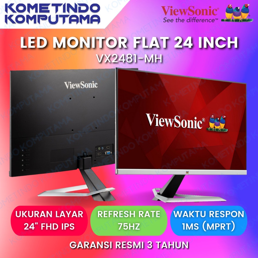 LED Monitor 24&quot; ViewSonic VX2481-MH Entertainment 24 inch 75HZ FLAT FHD IPS