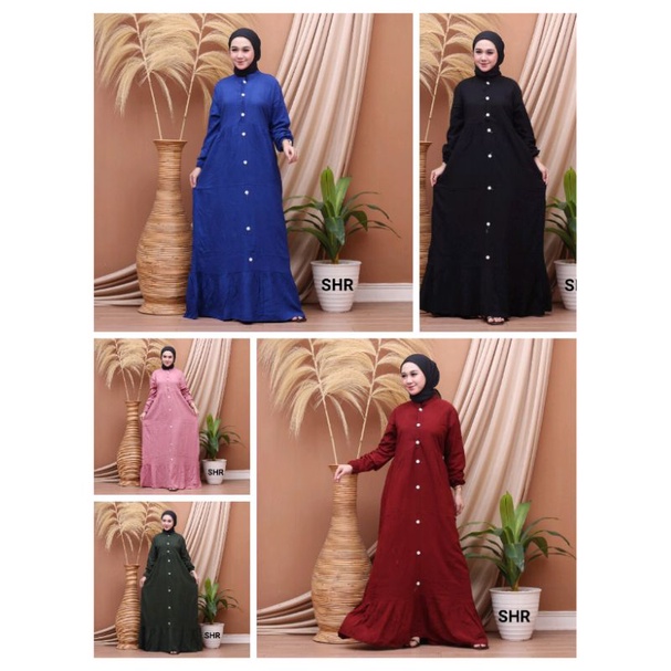 GAMIS RAYON POLOS FULL KANCING SAHARA PEKALONGAN