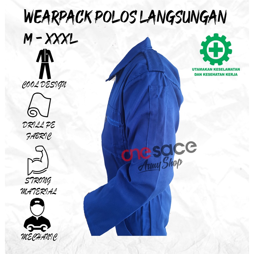 Werpack Safety Polos Harga Terjangkau | wearpack bengkel | baju bengkel | seragam kerja proyek