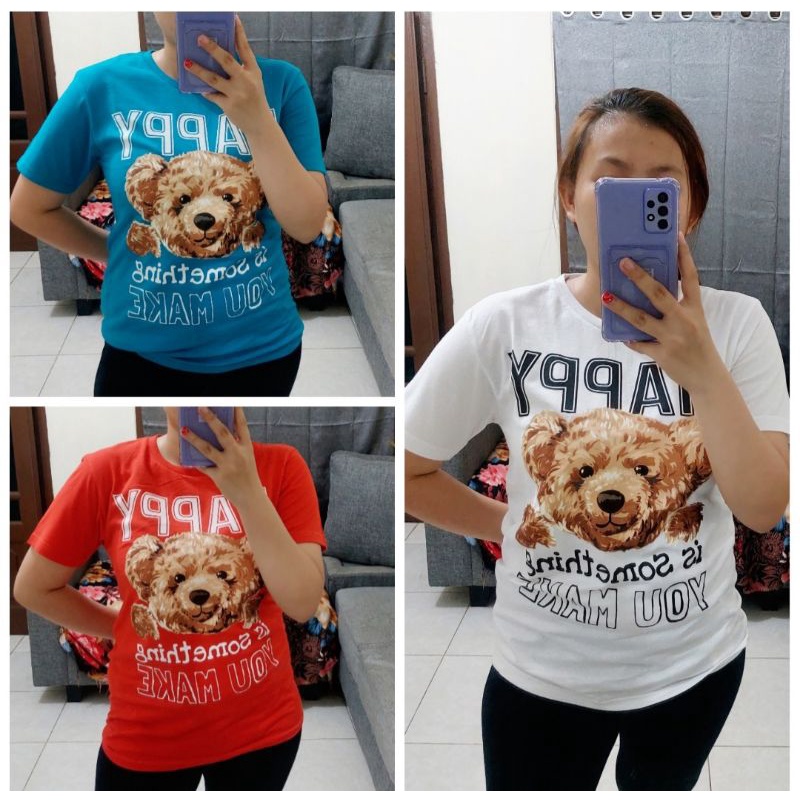 NEW KAOS BEAR HAPPY / KAOS WANITA MURAH /KAOS MURAH