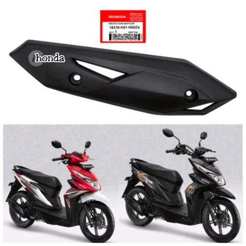Cover Tameng Tutup Knalpot Motor New Beat FI l Sparepart Variasi Pelindung Knalpot Beat Fi Hitam Kualitas Standar Original One Size Black Murah