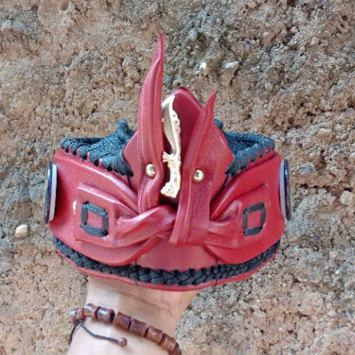 Iket Sunda Iket Jawa Barat Kulit Asli Iket Bendo/Blangkon Sunda Jaitan Sulam/Iket Kepala Sunda