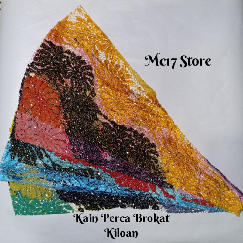 Kain Perca Brokat Kiloan Sisa Potongan Motif Campuran