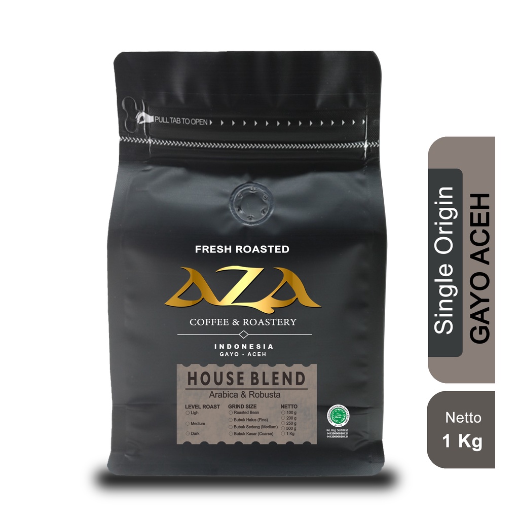 

Kopi Aceh Gayo House Blend Arabika Robusta 1 Kg-AZA Coffee