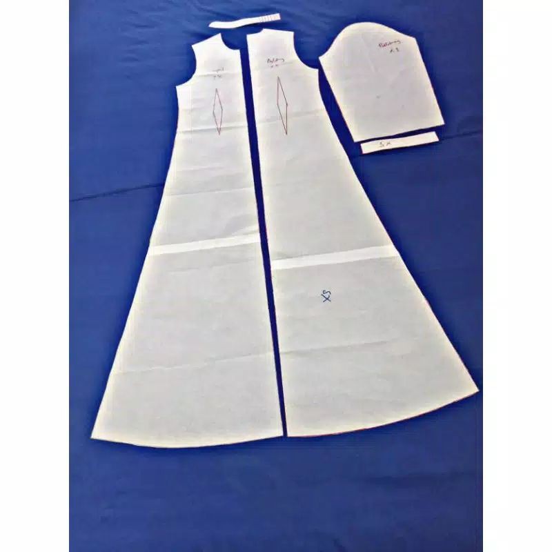 Pola instan gamis A line Dewasa