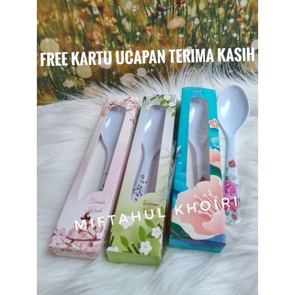 SOUVENIR SENDOK MAKAN MELAMIN KEMAS BOX ISI 50 SOUVENIR PERNIKAHAN MURAH BERMANFAAT