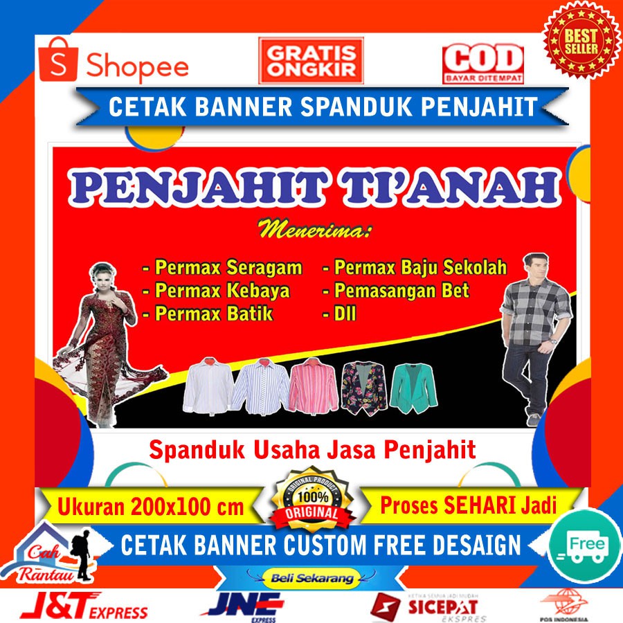 Percetakan Custom Cetak Spanduk Banner Backdrop Usaha Bisnis Tailor Penjahit Jahitan Menjahit Permak Shopee Indonesia