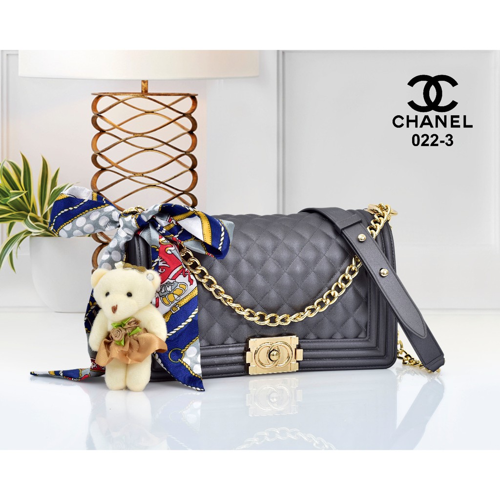 TAS FASHION WANITA IMPORT BATAM SLEMPANG PARTY BAG PESTA TERMURAH CHANEL BOY JELLY MATE #022-3