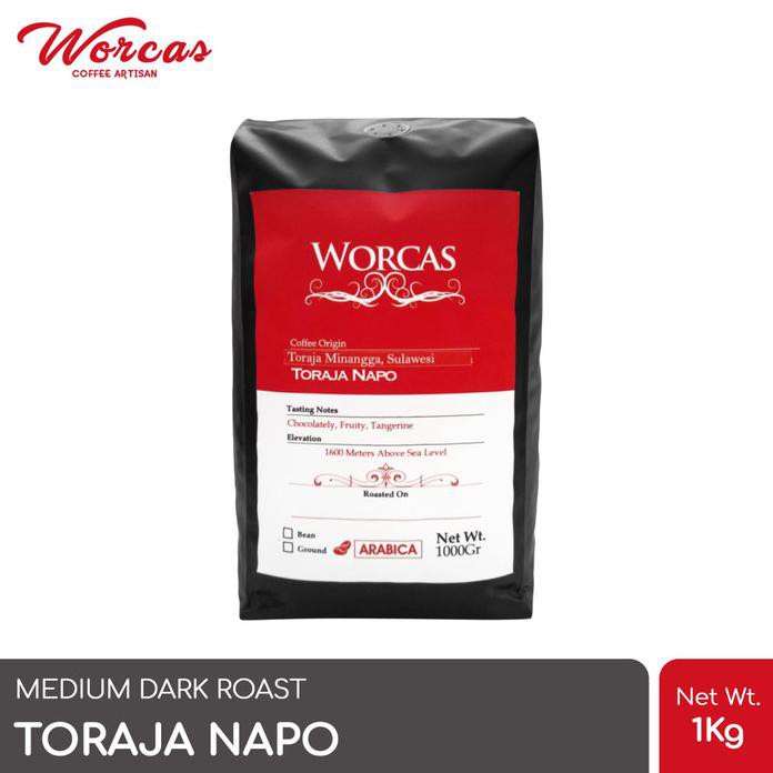 

KOPI ARABICA TORAJA 1 KG (BIJI/BUBUK) | WORCAS COFFEE - KOPI BIJI