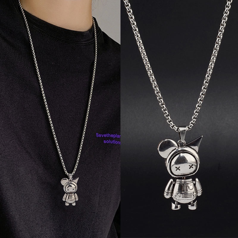 Kalung Rantai Bahan Titanium Steel Tahan Air Untuk Pria Dan Wanita