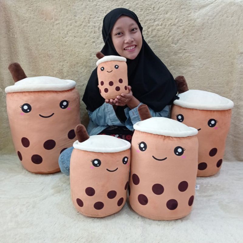 Boneka Boba Milk,Bantal Gentong Boba Milk ukuran (28cm)