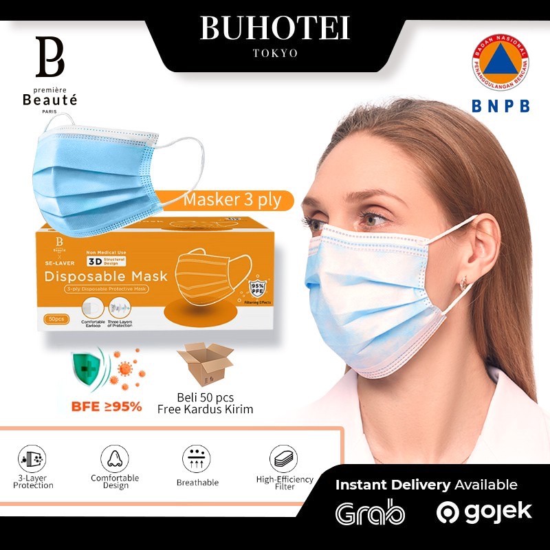 Masker Medis 50pcs BOX Masker Medis Kesehatan 3ply Masker Medis 50pcs BOX Masker Medis Kesehatan 3ply