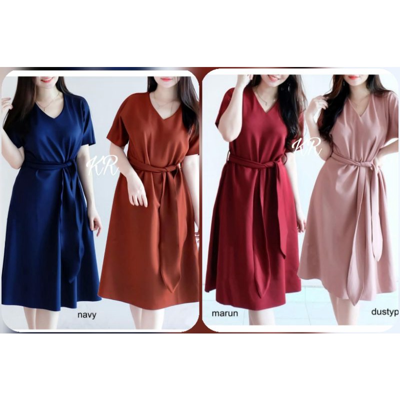 DRESS EXTRAVAGANZA FASHION PAKAIAN WANITA BAHAN MOSCREPE KR