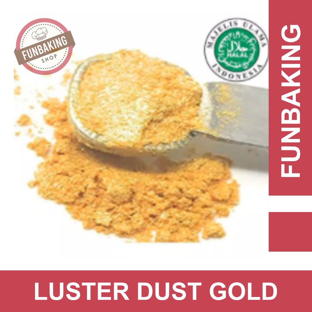 

FunBaking - Luster Dust Gold (Bubuk Emas) Silver (Bubuk Silver) - HALAL - Dekorasi Kue