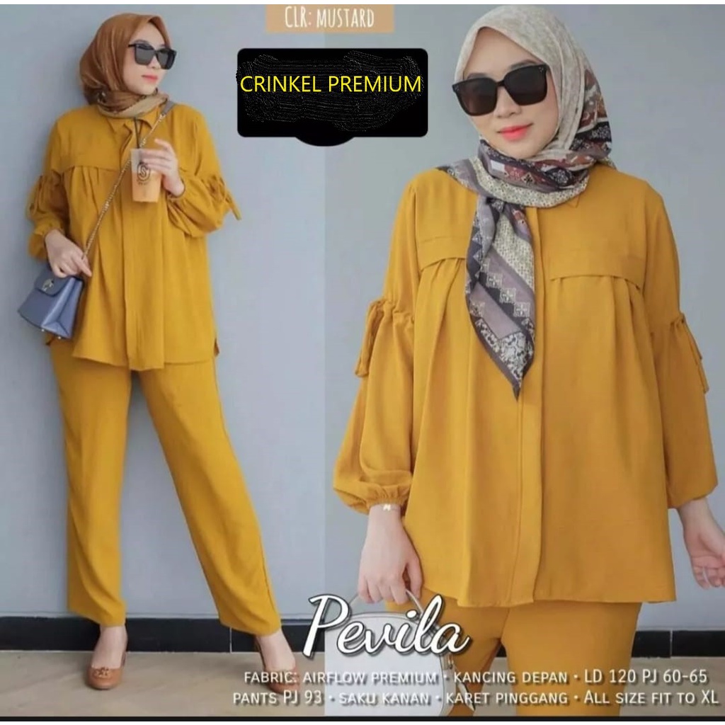 Detail produk dari NEW Setelan Wanita Jumbo Ld 120 Busui Original Berlabel Tulus Signature / PEVILA One Set Jumbo Setelan Wanita Dewasa Crinkle Airflow Kekinian / Setelan Dewasa Baju Atasan + Celana Crinkle wanita Remaja Best Seller / bayar di tempat