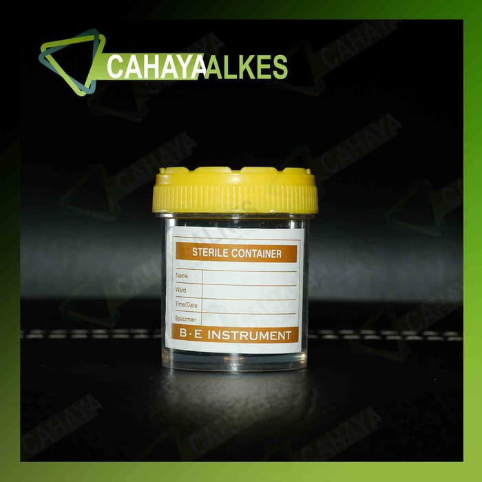 Pot urine sterile 60 cc tutup kuning isi 100 container 60ml