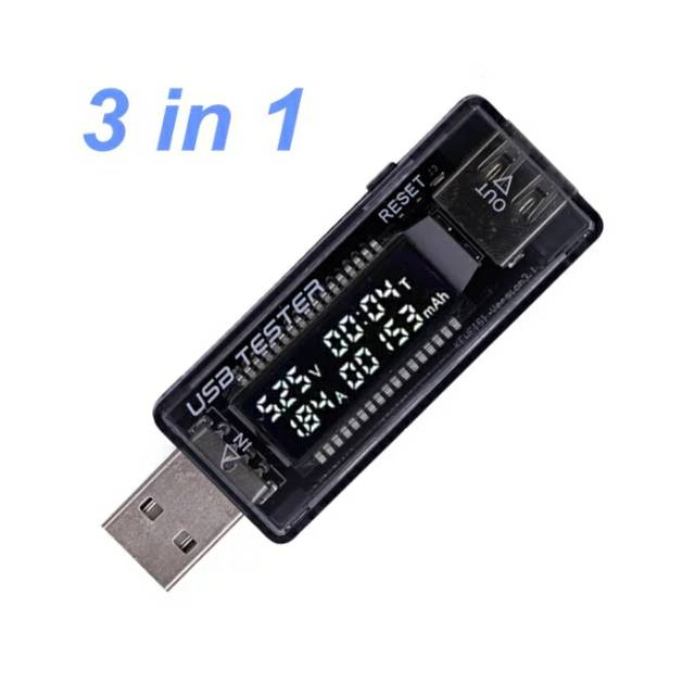 Penguji Digital Voltmeter 8 Dalam 1 QC2.0 3.0 Usb Tegangan MeteranKapasitas Indikator Pengisian daya