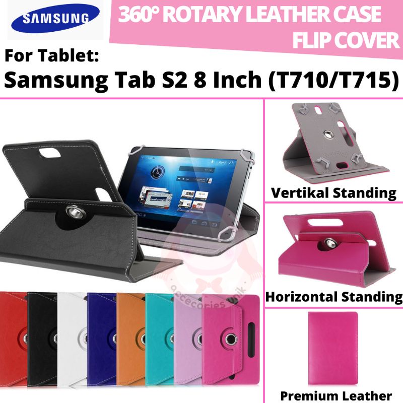 Samsung Galaxy Tab S2 8.0 8 Inch SM T715Y T719Y T710 T715 T719 Rotary Case Leather Flip Casing Book 