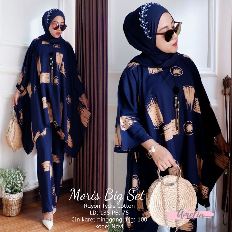 SETELAN LONG TUNIK BIG SIZE. SET TUNIK MORIS BIG SET